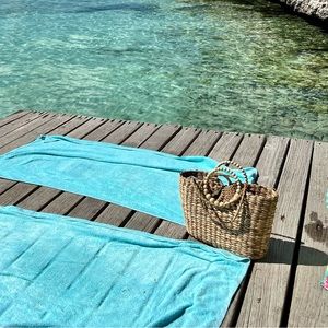 Straw and Bead Handle Tote